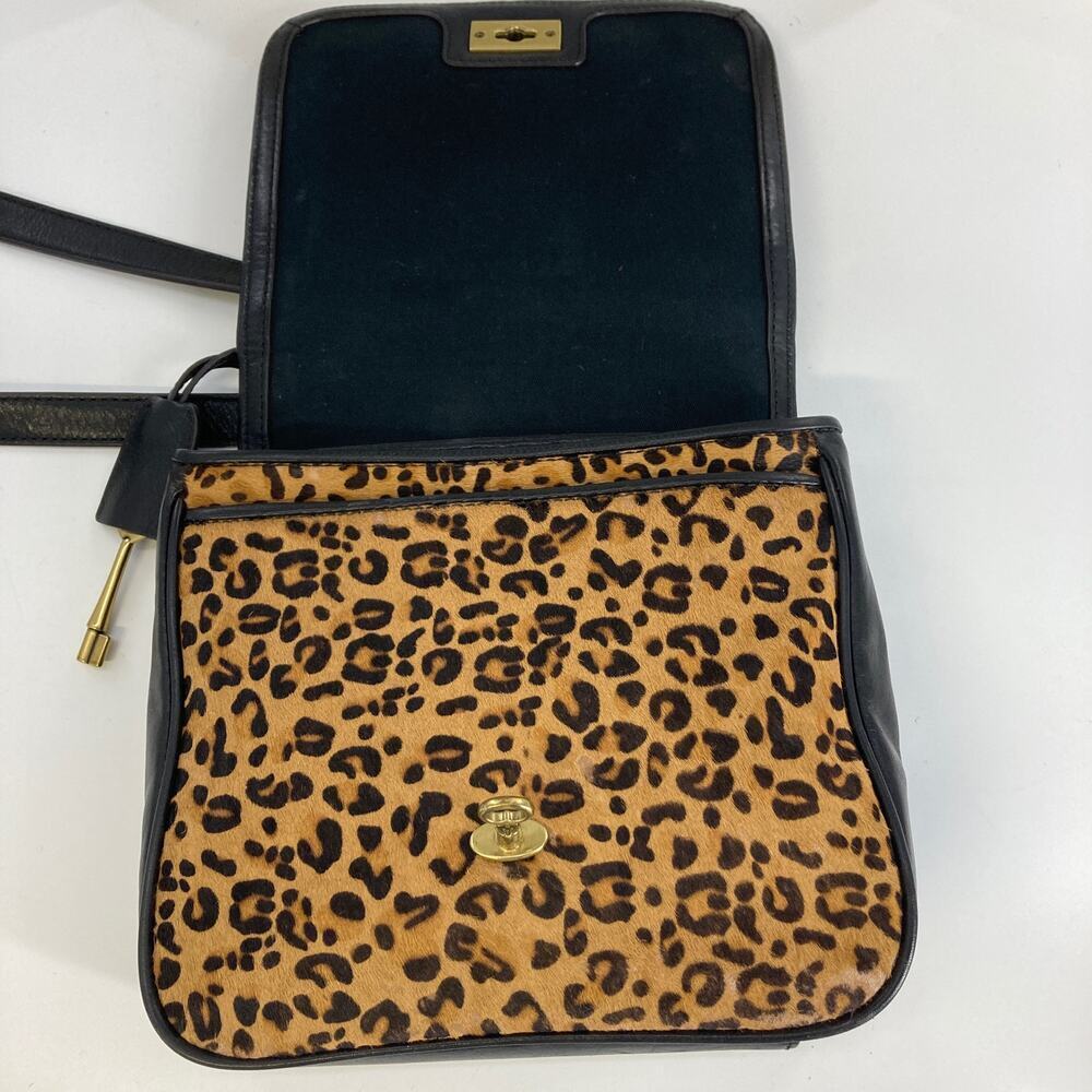 FOSSIL LEATHER ANIMAL HAIR PRINT WOMENS CROSSBODY BAG (ASIS) - Picture 7 of 13